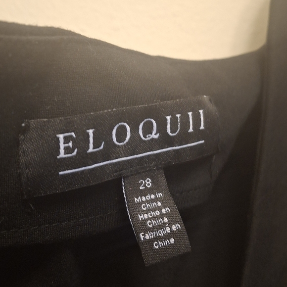 Eloquii Square Neck Mini Skater Dress 28 Plus Size Short Black Fit Flare Dress - Picture 7 of 11